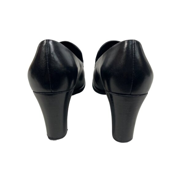 Franco Sarto Womens Black Nolan Tailored Heeled Loafers Sz 8 - Picture 4 of 12